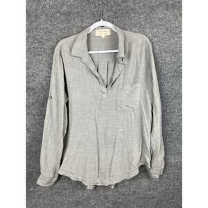 Cloth & Stone Women's Gray Tunic Long Wrap Skirt V-Neck Size L